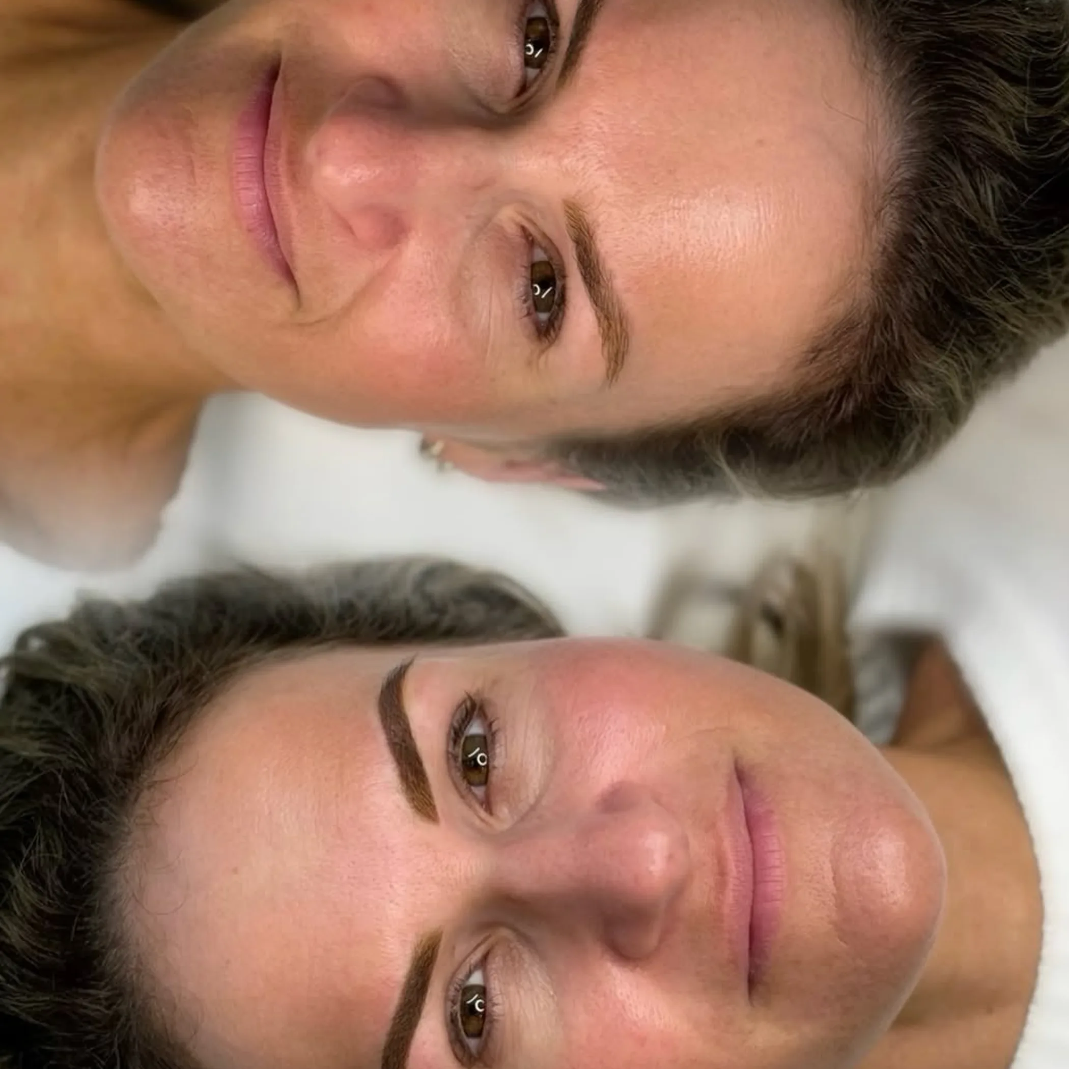 close-up of eyebrow cosmetic tattooing results