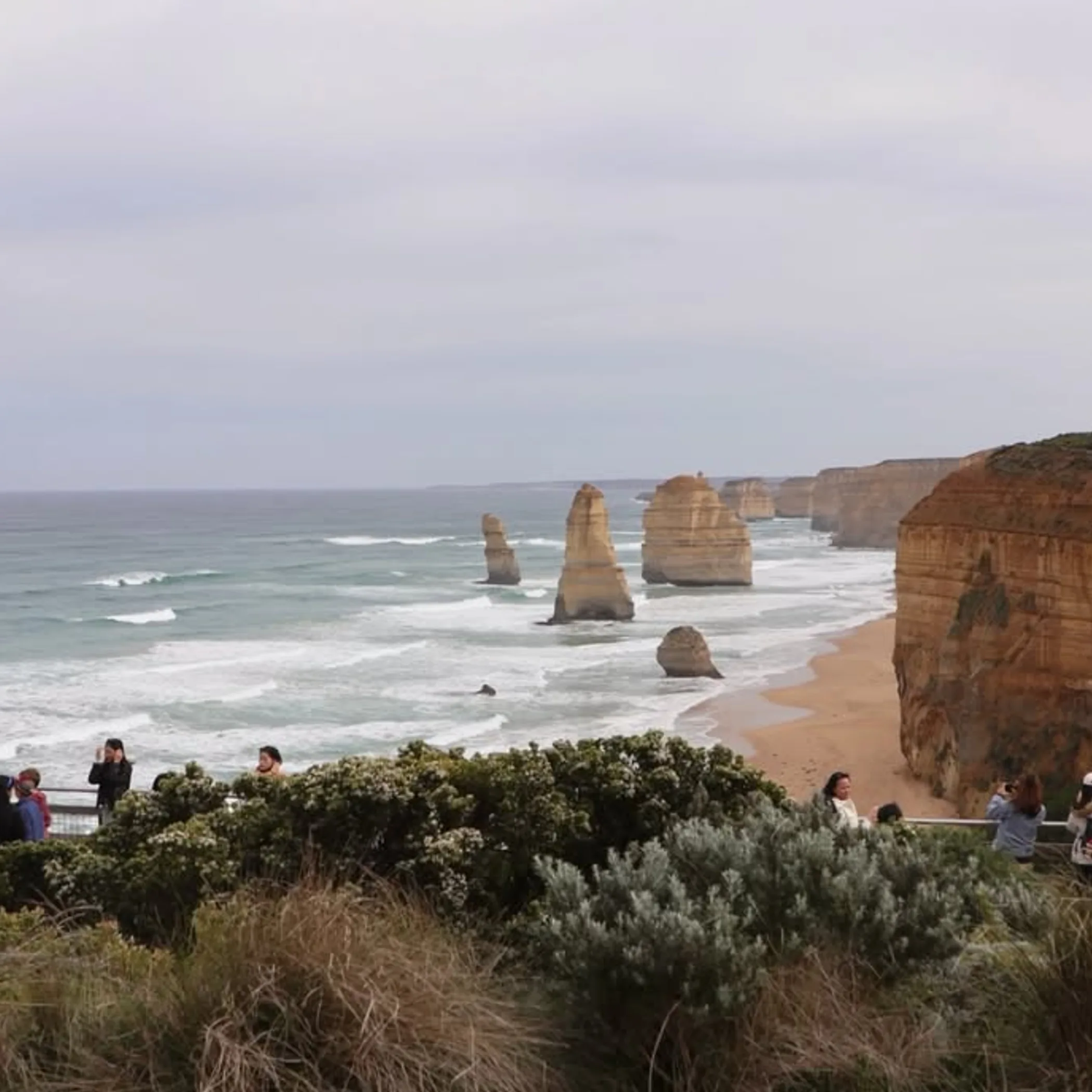 twelve apostles rock formations ocean coast